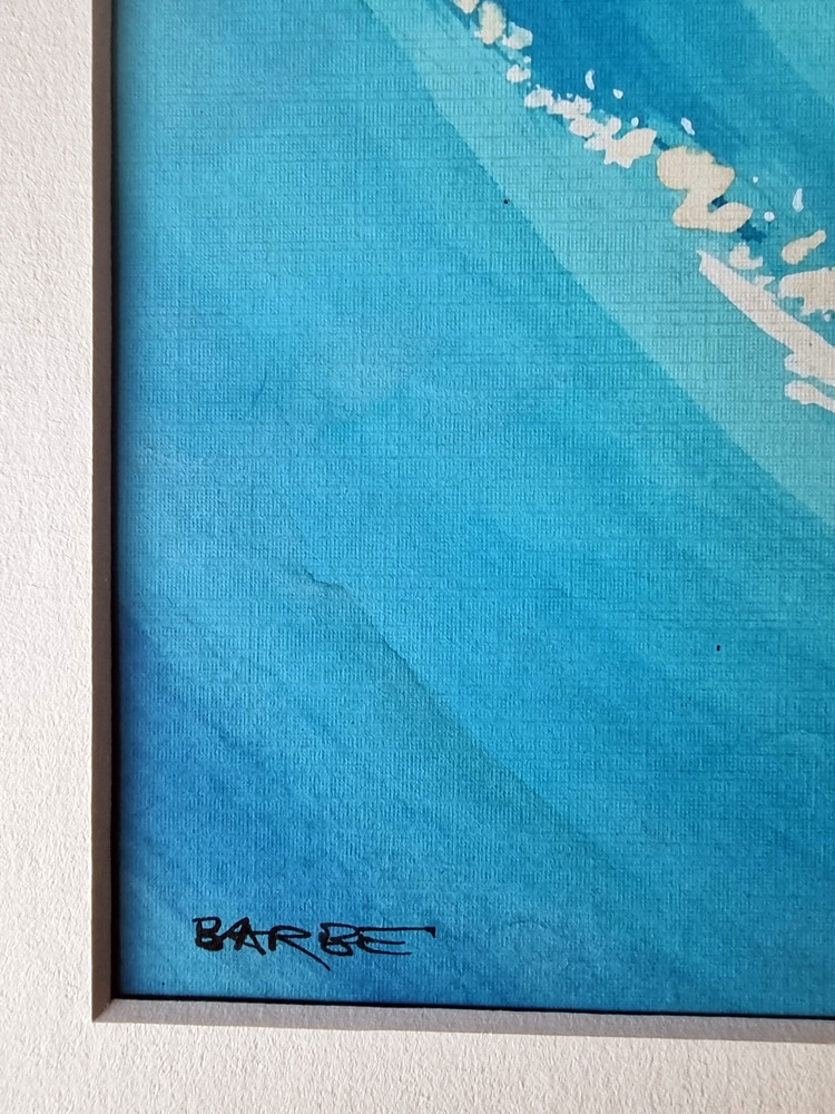 "TERRE" dessin original de BARBE André François (1936-2014) GRANDE aquarelle et encre papier Dim 30 x 40 cm 1990 Rare – Image 9
