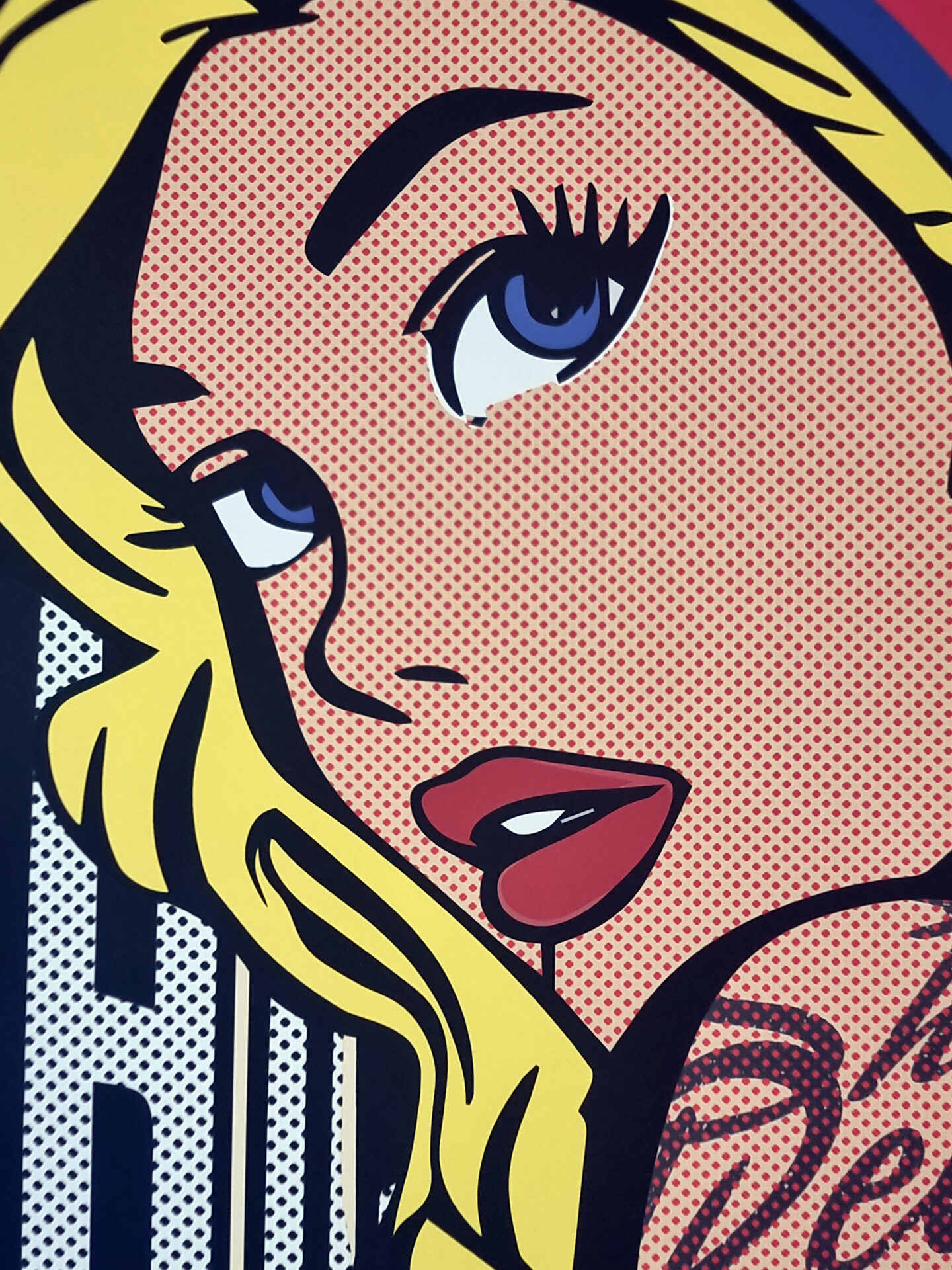 Tushikuni (1973) - XL INKED PIN-UP (Roy Lichtenstein vs Kuni) 60 x 80 cm signed – Image 4