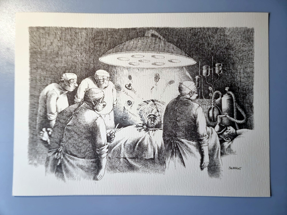 "BLOC OPERATOIRE MECANIQUE" - sérigraphie originale de Claude SERRE- venant d'un coffret original ED. GRESIVAUDAN 1972 – Image 2