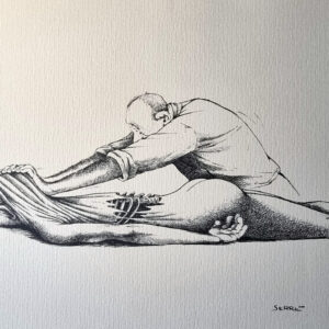 "KHINE MASSEUR" - sérigraphie originale de Claude SERRE- venant d'un coffret original ED. GRESIVAUDAN 1972
